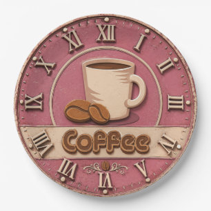 Pink Coffee Feminine Coffee Bar Decor Paper Plate