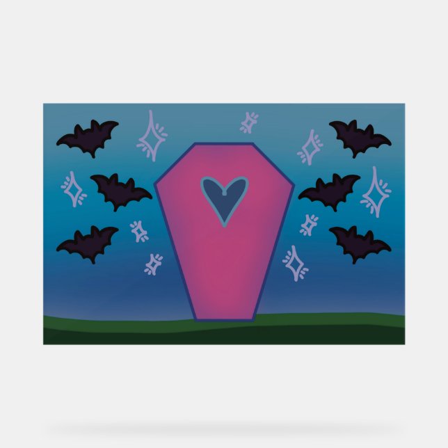 Pink Coffin Acrylic Sign (Front)