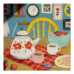 Pink, collage, coquette, preppy, trendy, coastal,  poster