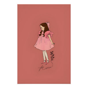 Pink, collage, coquette, preppy, trendy, coastal, poster
