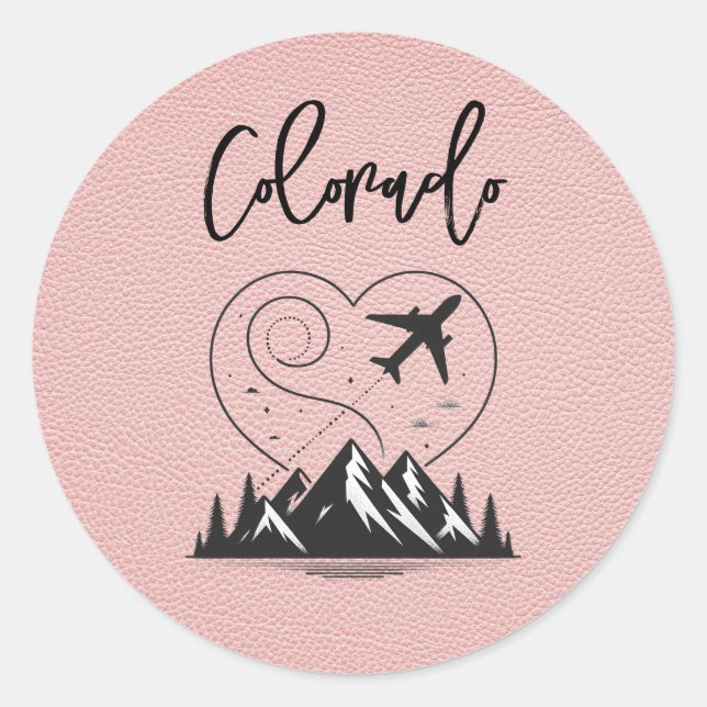 Pink Colorado Passport  Classic Round Sticker (Front)