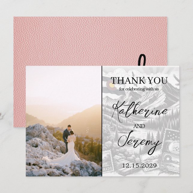 Pink Colorado Passport Thank You Card (Front/Back)