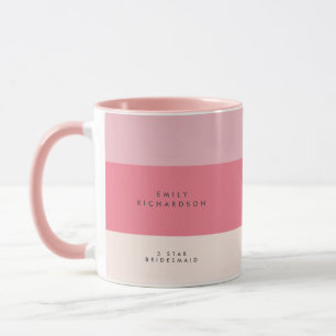 Pink Colorblock custom bridesmaid Mug
