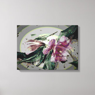 Pink Colorful Floral Digital Modern Art Canvas Print