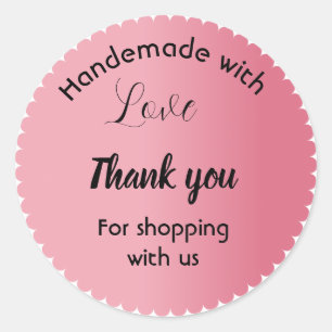Pink colour business stickers