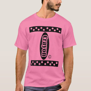 Pink Colour Crayon Halloween Costume Couple T-Shirt