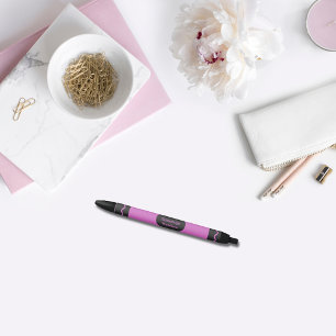 Pink Colour Crayon Wrap Monogram Black Ink Pen