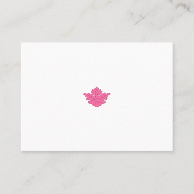 pink colour illustration place card (Front)