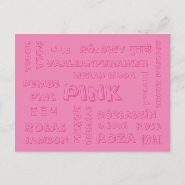 Pink - Colour Languages on Postcards (Front)