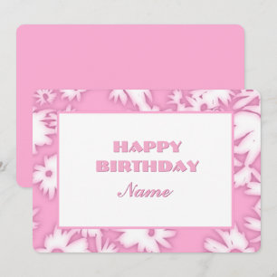 Pink Colour Me Daisies Birthday Card