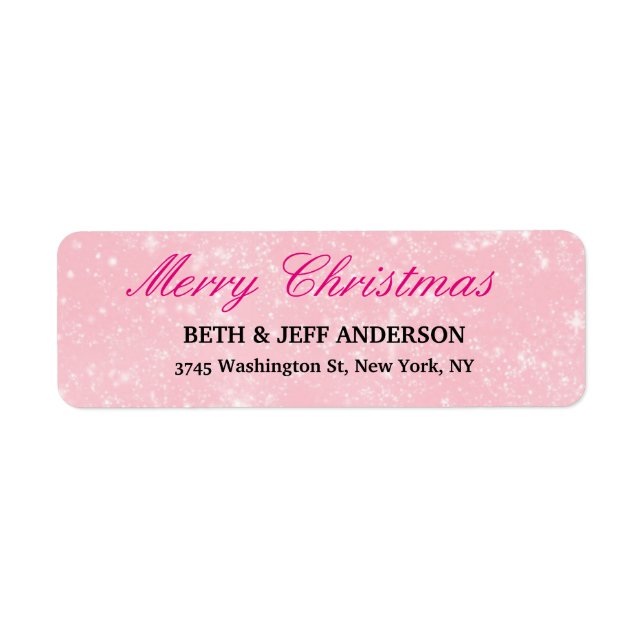 Pink Colour Merry Christmas Message Family Sheet (Front)