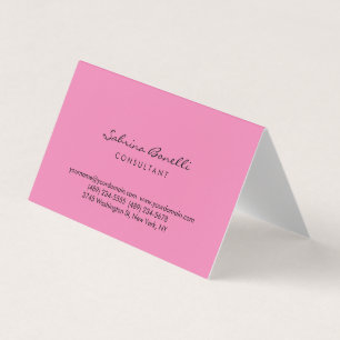 Pink Colour Minimalist Modern Professional  Business Card