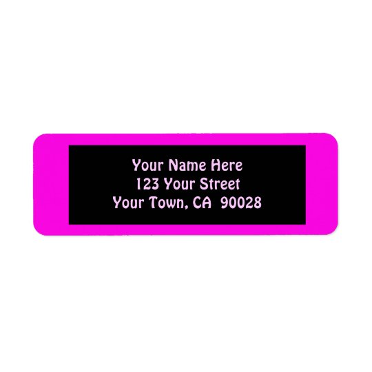 pink colour return address label