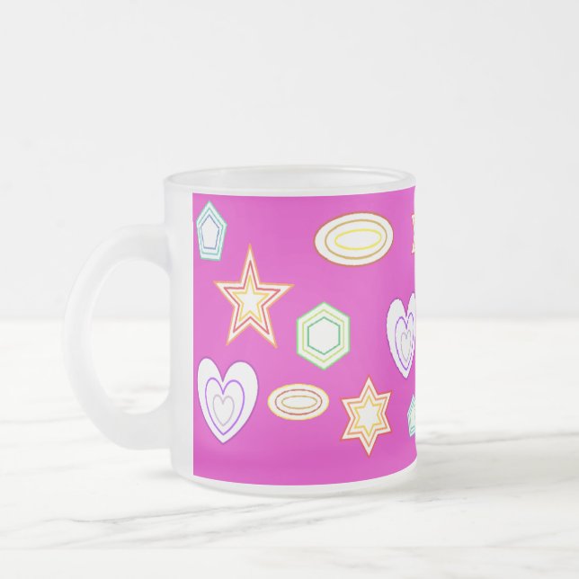 Pink colour Shapes mug (Left)