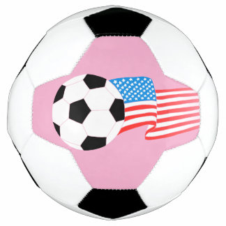 Pink Colour Soccer Ball Design With American Flag