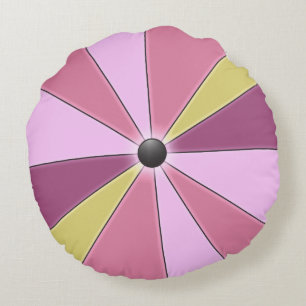Pink Colour Wheel Girly Round Cushion