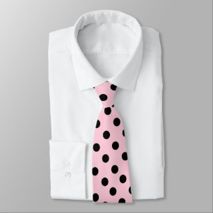 Pink Colour With Black Dots Tie