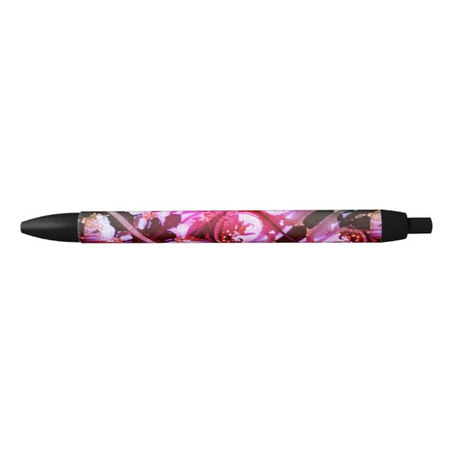 Pink colourful  black ink pen (Front)