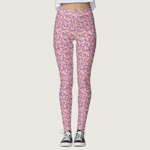 Pink Colourful Candy Sprinkles Leggings