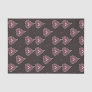 Pink Colourful Delicate Hearts Dark Tissue Paper
