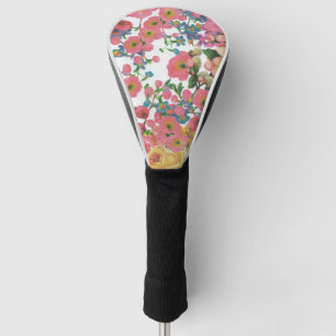 Pink colourful Floral botanical Flowers      Golf Head Cover