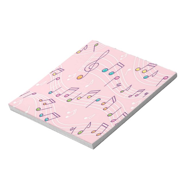 Pink colourful music note pattern musician musical (Rotated)