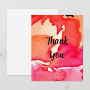 Pink Colourful Personalised Script Thank You Card