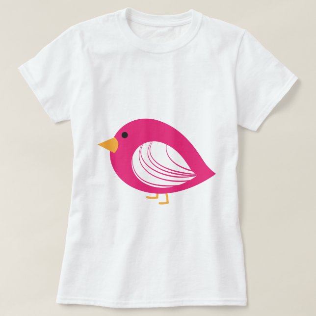 Pink colourful quirky birds T-Shirt (Design Front)