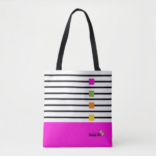 Pink Colourful Stripes Tote Bag