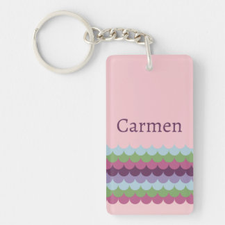 Pink Colourful Waves Key Ring