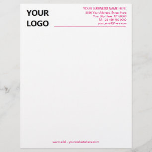 Pink Colours Letterhead Your Logo Photo Colours Fo