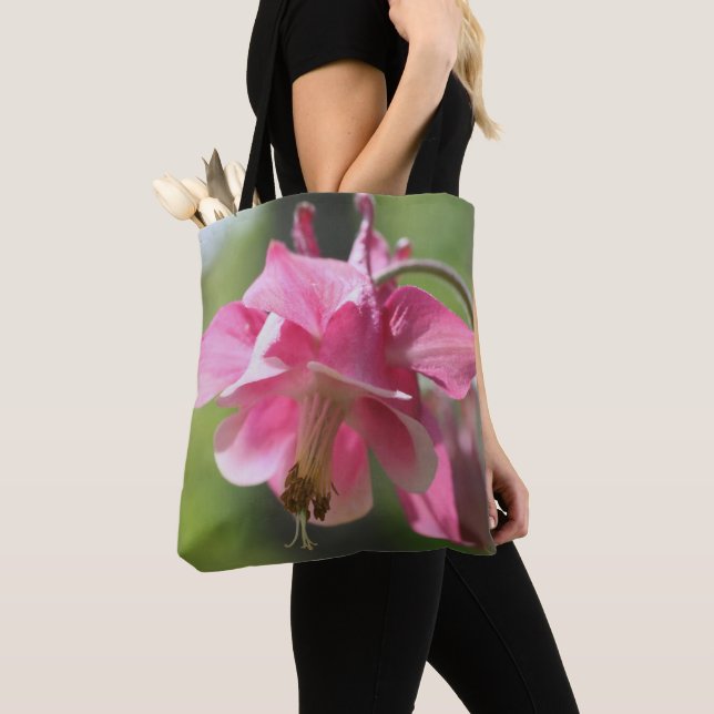 Pink Columbine Flower Close Up  Tote Bag (Close Up)