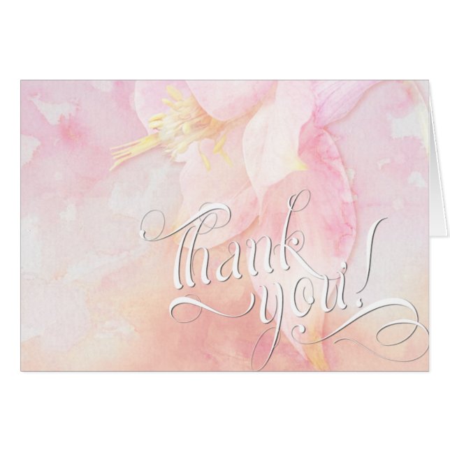 PINK COLUMBINE FLOWER WATERCOLOR SPLASH (Front Horizontal)