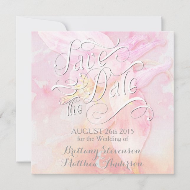 PINK COLUMBINE FLOWER WATERCOLOR SPLASH BRIDAL (Front)