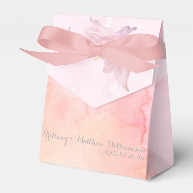 PINK COLUMBINE FLOWER WATERCOLOR SPLASH FAVOUR BOX (Front Side)