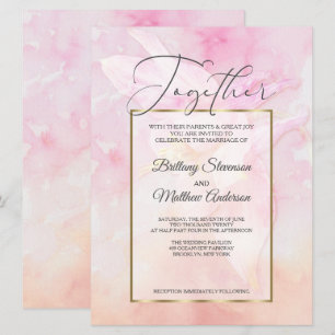 PINK COLUMBINE FLOWER WATERCOLOR SPLASH INVITATION