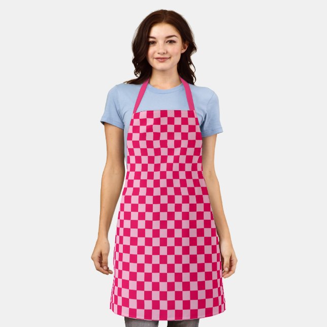 Pink Combination Classic Chequerboard by STaylor Apron (Worn)