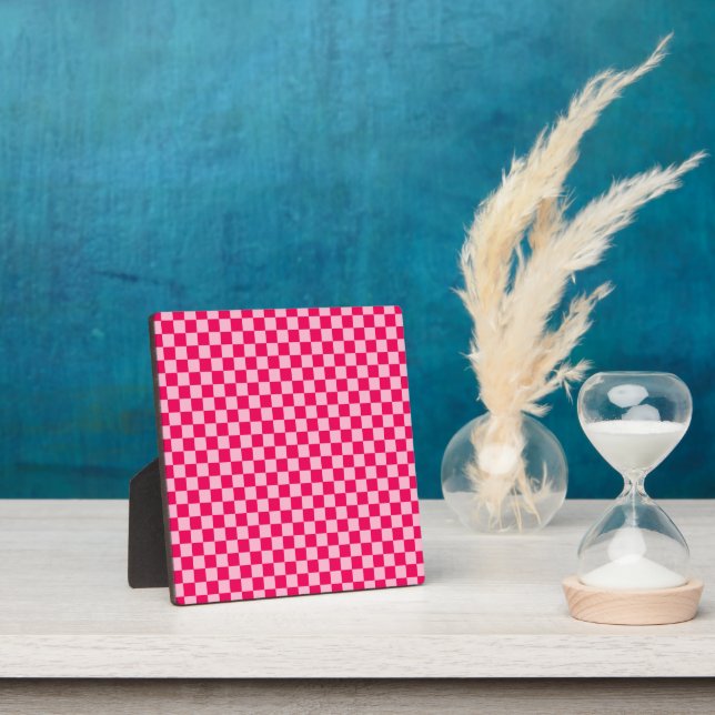 Pink Combination Classic Chequerboard by STaylor Plaque (Insitu)