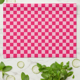 Pink Combination Classic Chequerboard by STaylor Tea Towel