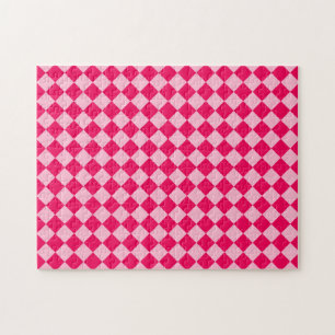 Pink Combination Diamond Pattern by Shirley Taylor Jigsaw Puzzle