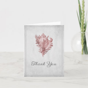 Pink Conch Shell Thank You Card