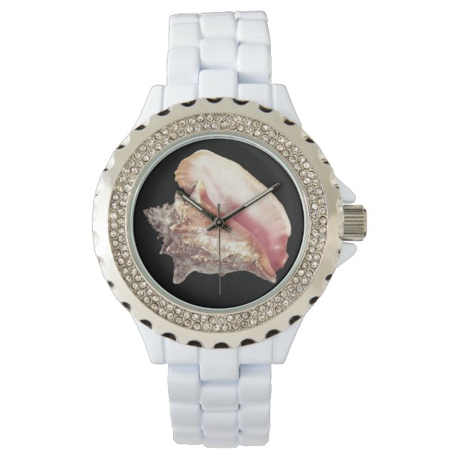 Pink Conch Shell Woman's Watch (Front)
