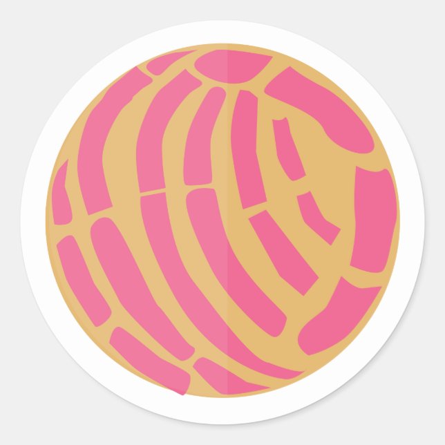 Pink Concha Méxican sweet bread pan dulce Classic Round Sticker (Front)