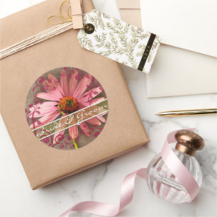 Pink Cone Flower -I am My Beloved's and My Beloved Classic Round Sticker