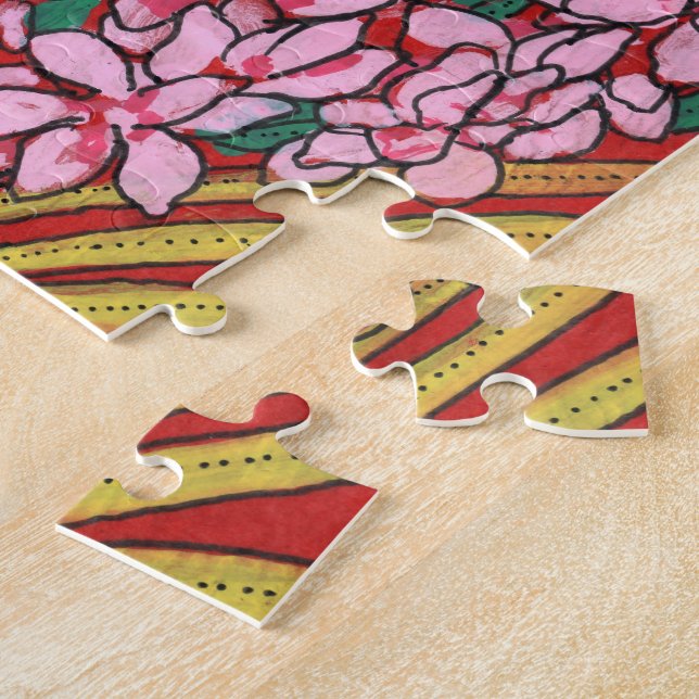 Pink Cone Ginger Alpinia Tropical Flowers Floral Jigsaw Puzzle (Side)