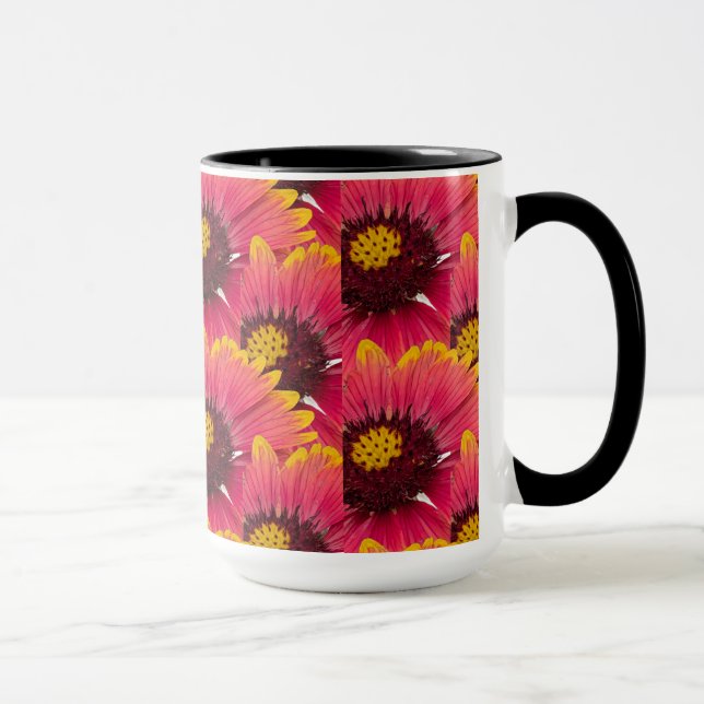 Pink Coneflower Floral Coffee Mug (Right)