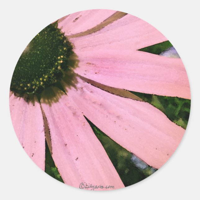 Pink Coneflower Wedding Envelope Seal (Front)