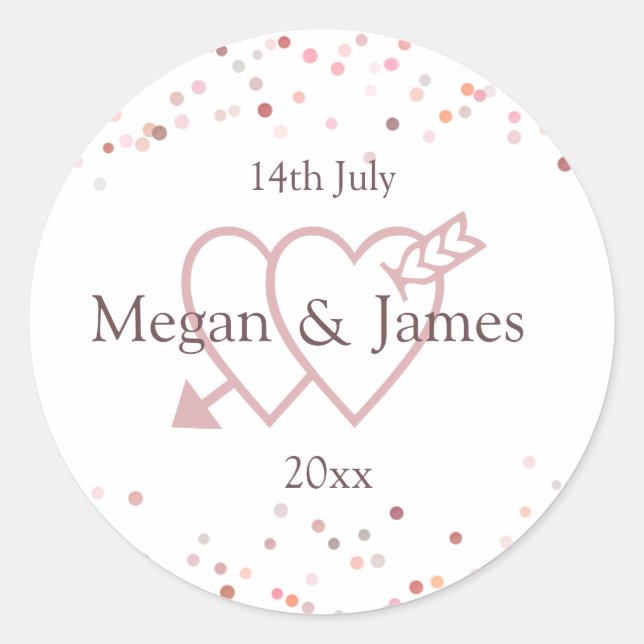 Pink Confetti Circles Classic Round Sticker (Front)