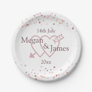 Pink Confetti Circles Paper Plate