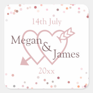 Pink Confetti Circles Square Sticker